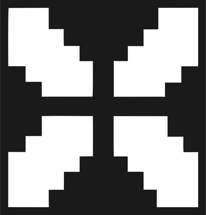 Pixel Art Blocky Fox Wings Mark #1a1a1a/#ffffff
