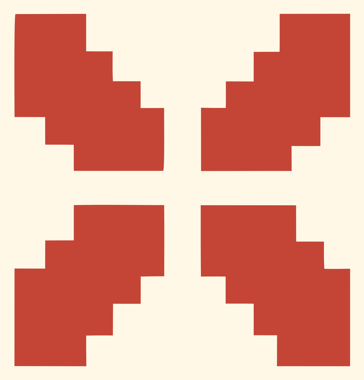 Pixel Art Blocky Fox Wings Mark #fff8e7/#c44536