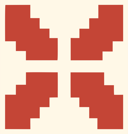Pixel Art Blocky Fox Wings Mark #fff8e7/#c44536
