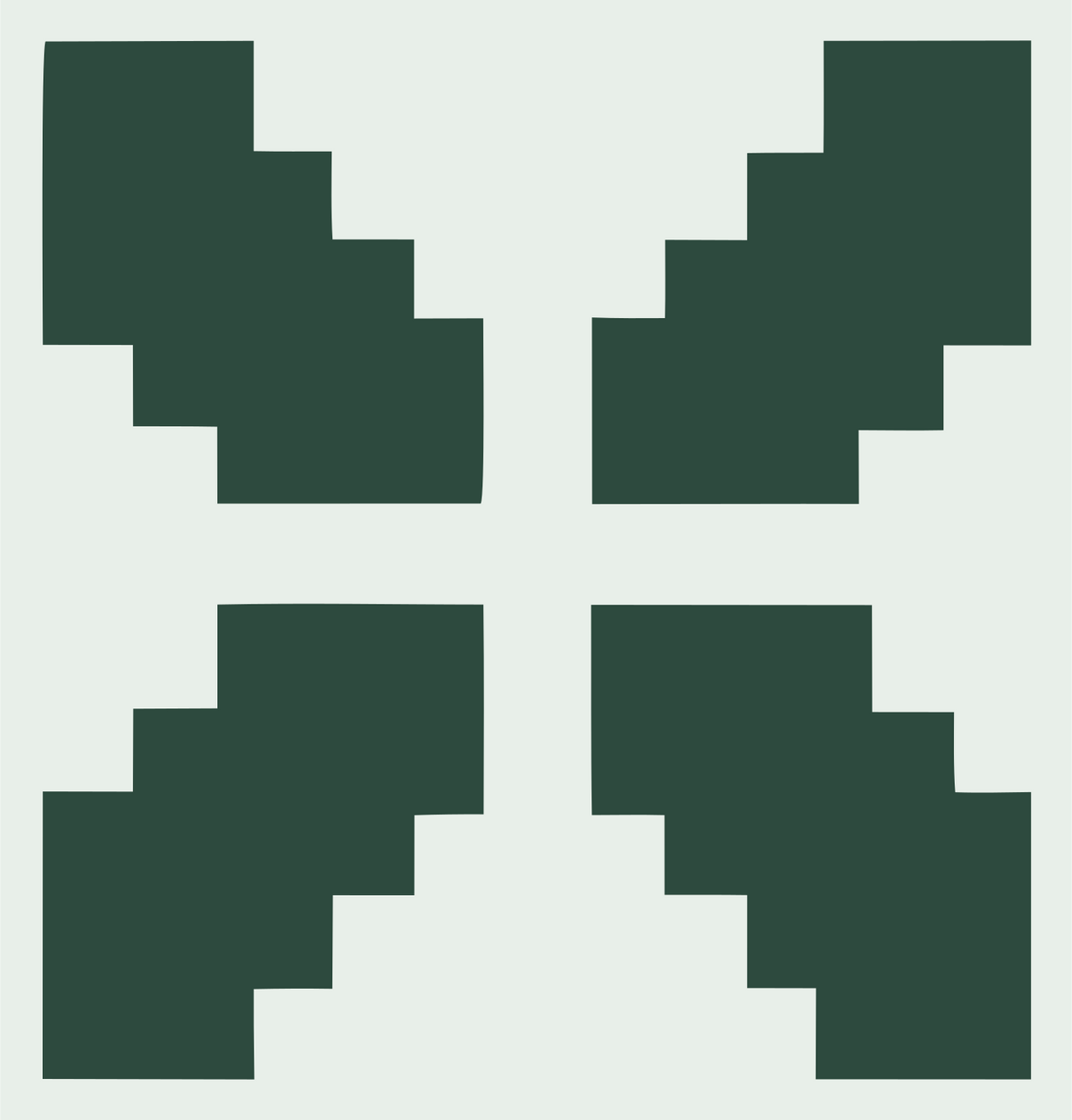 Pixel Art Blocky Fox Wings Mark #e8efe9/#2d4a3e