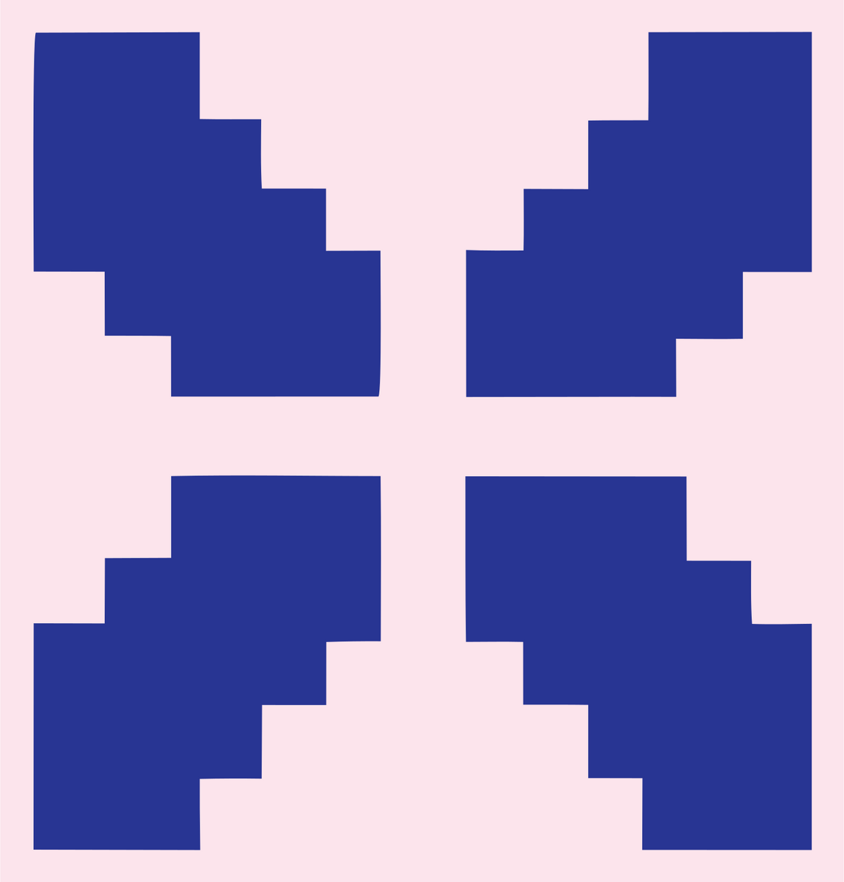 Pixel Art Blocky Fox Wings Mark #fce4ec/#283593