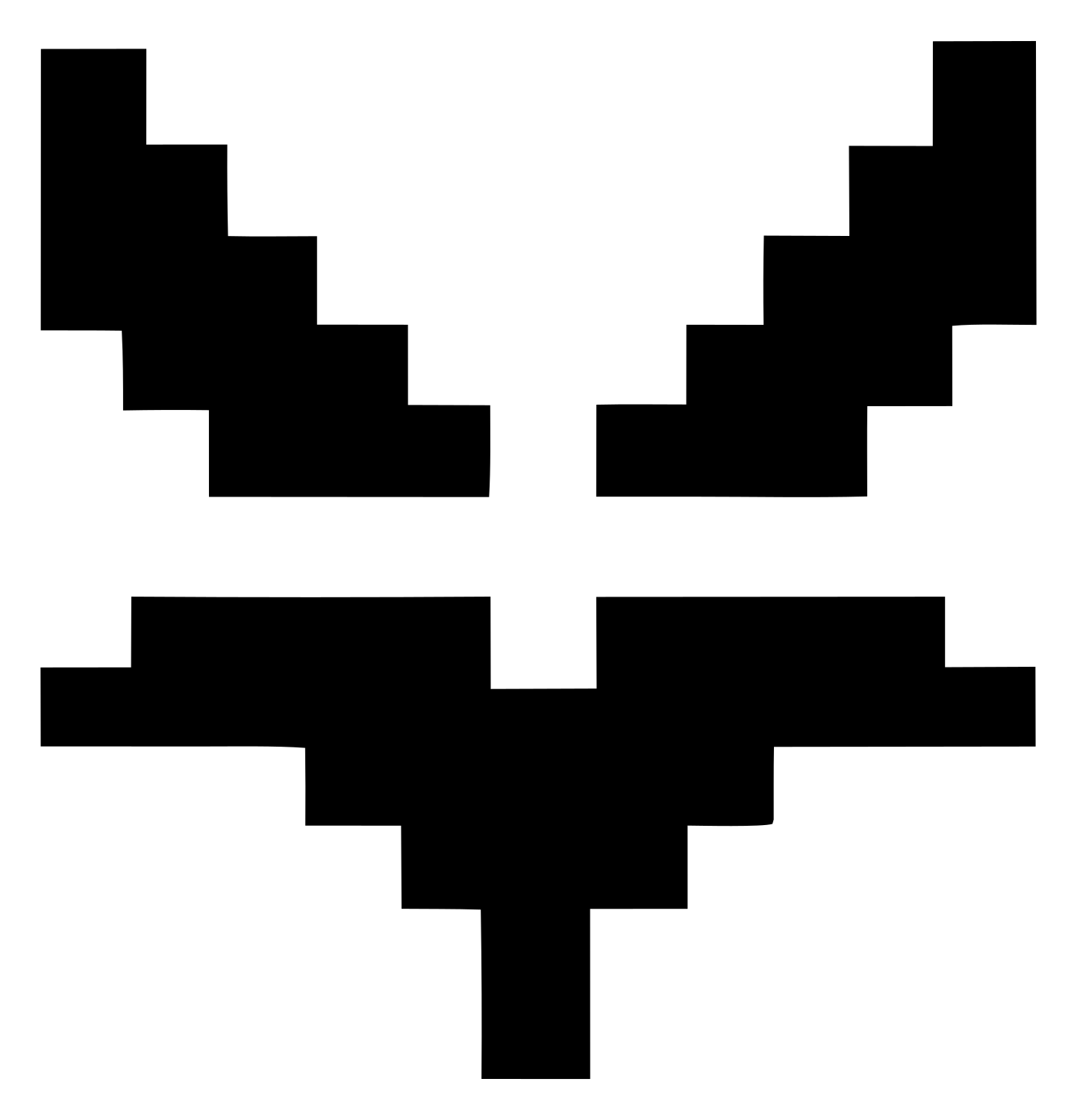 8-Bit Pixel Fox Face Mask Mark #ffffff/#000000