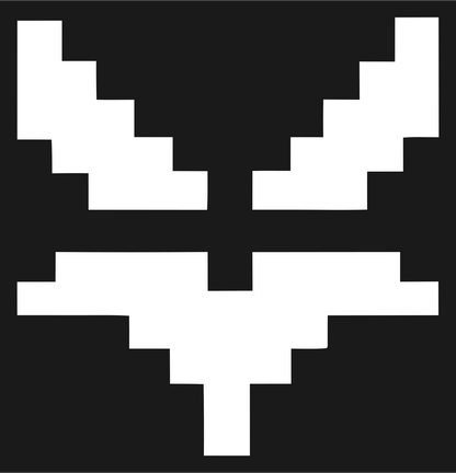 8-Bit Pixel Fox Face Mask Mark #1a1a1a/#ffffff