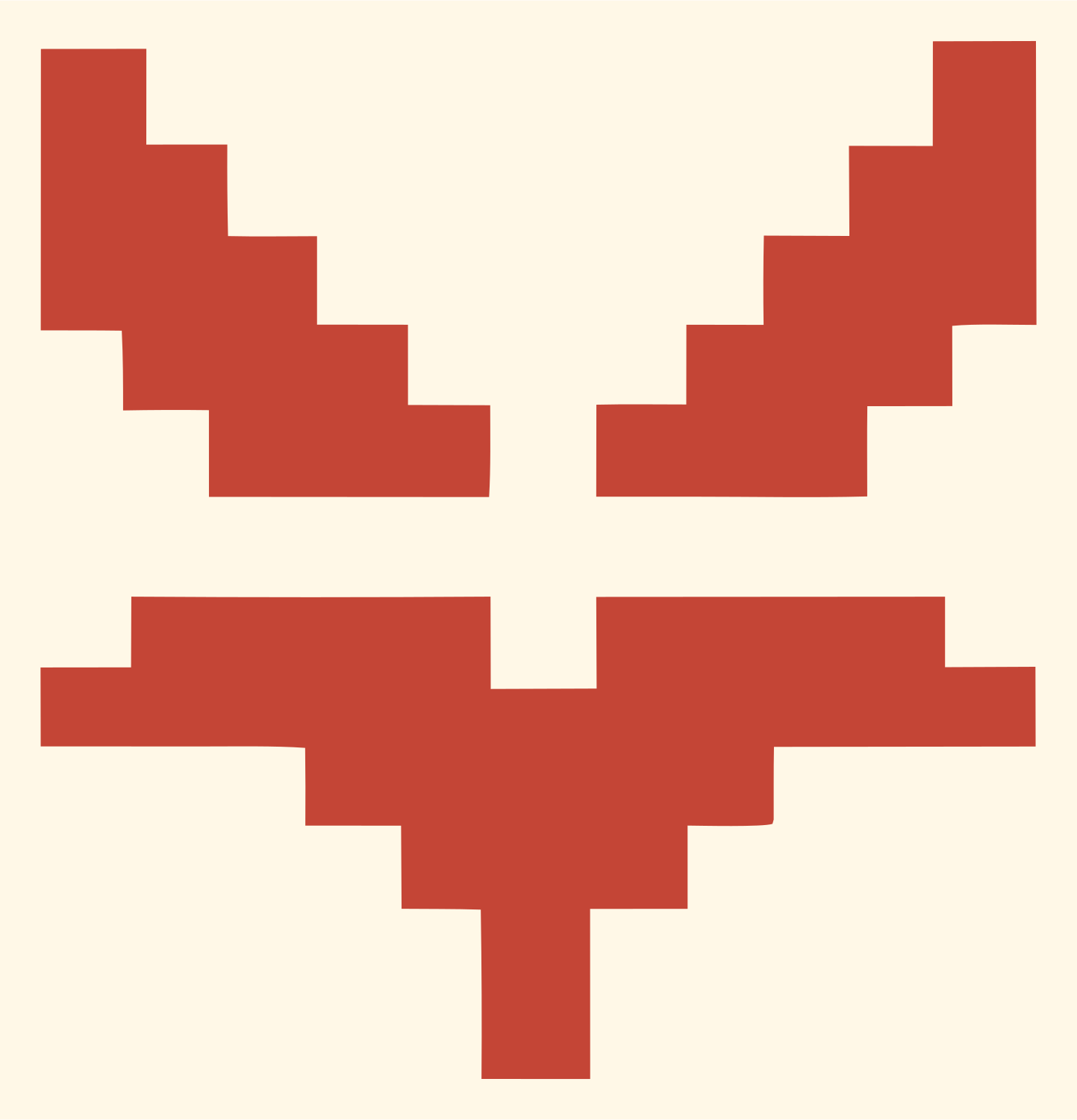 8-Bit Pixel Fox Face Mask Mark #fff8e7/#c44536