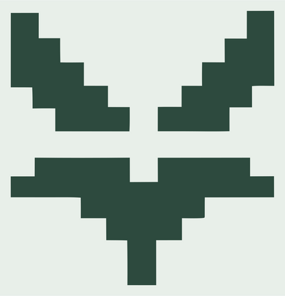8-Bit Pixel Fox Face Mask Mark #e8efe9/#2d4a3e