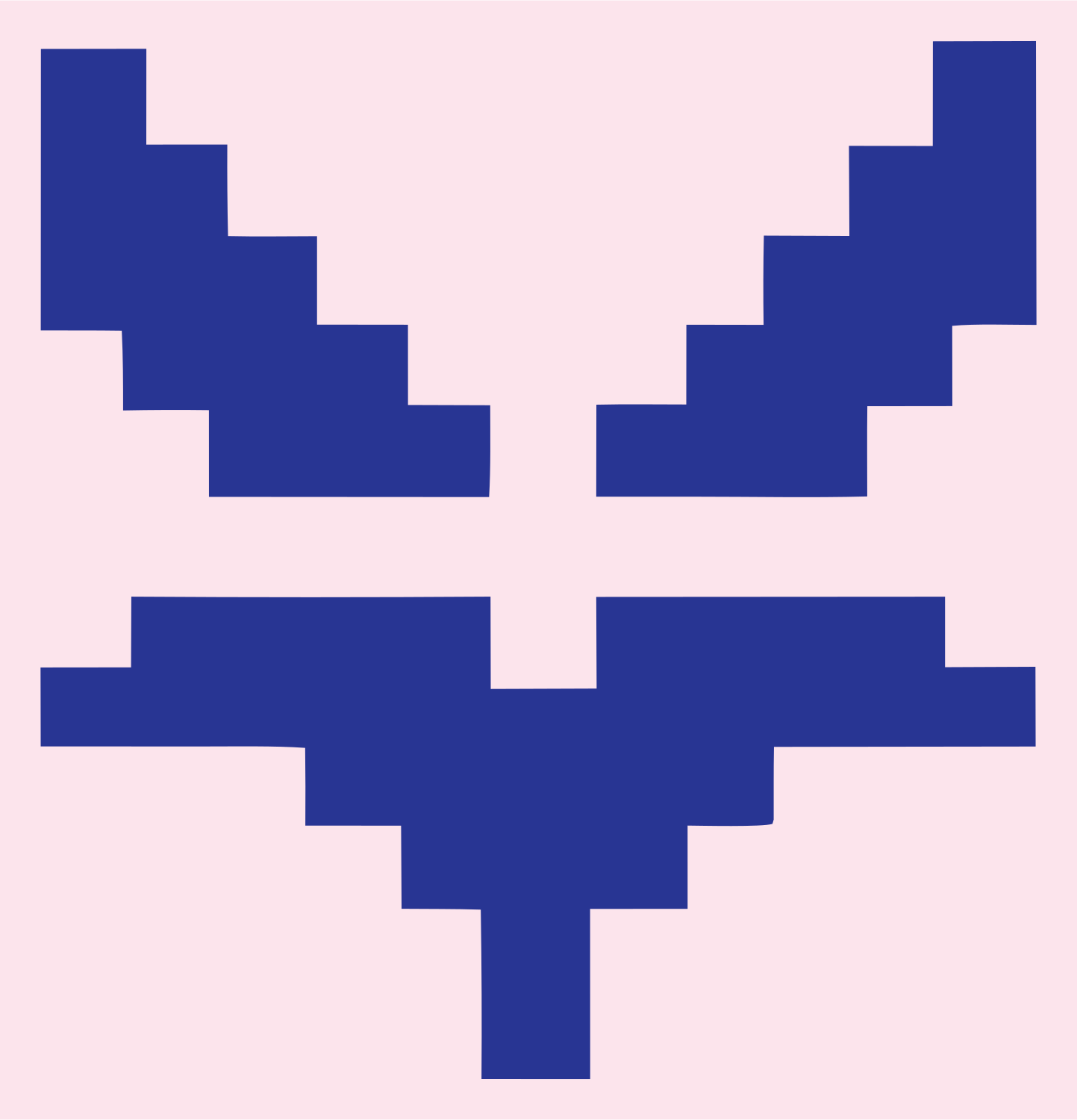 8-Bit Pixel Fox Face Mask Mark #fce4ec/#283593