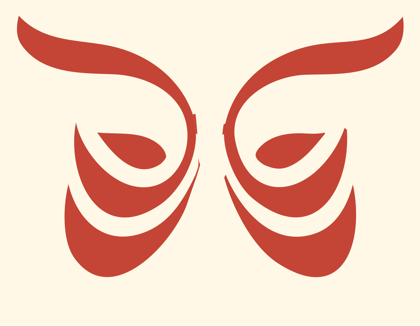 Owl Eye Butterfly Symbol #fff8e7/#c44536