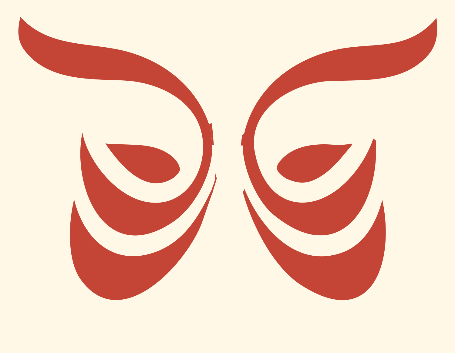Owl Eye Butterfly Symbol #fff8e7/#c44536