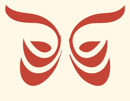 Owl Eye Butterfly Symbol #fff8e7/#c44536