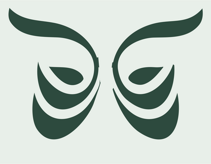 Owl Eye Butterfly Symbol #e8efe9/#2d4a3e