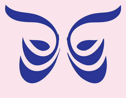 Owl Eye Butterfly Symbol #fce4ec/#283593