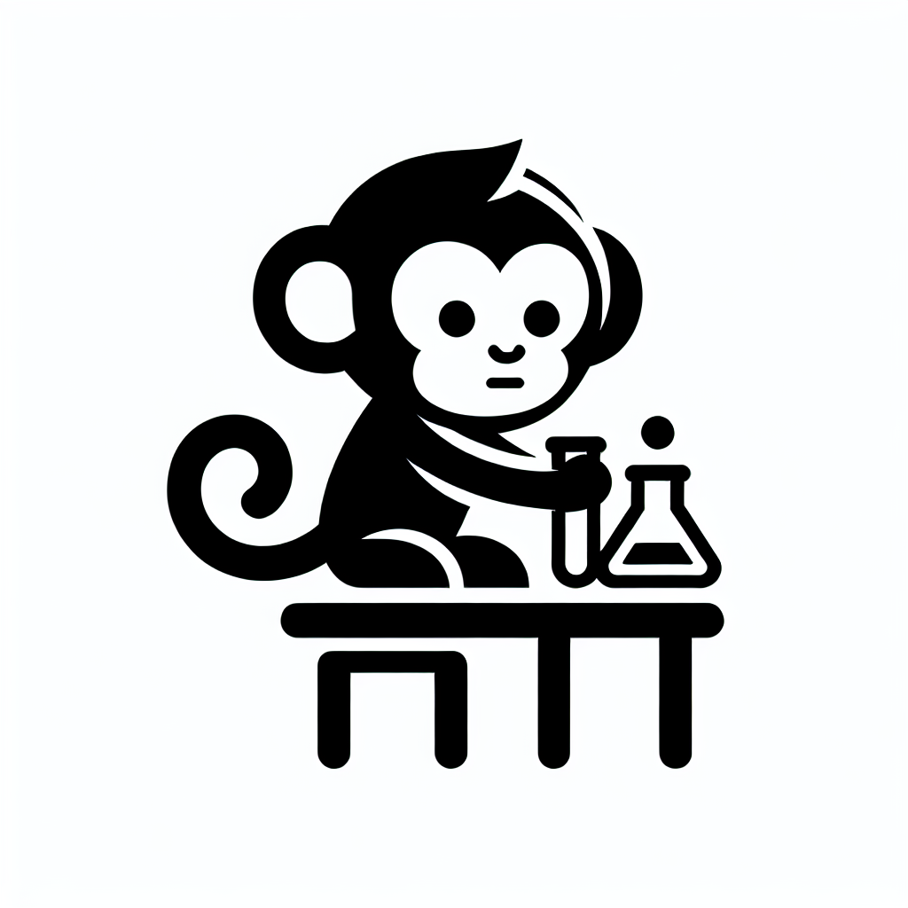 Monkey Scientist Cartoon Logo