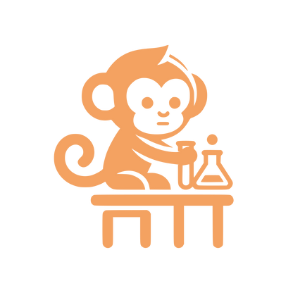Monkey Scientist Cartoon Logo #F4A261