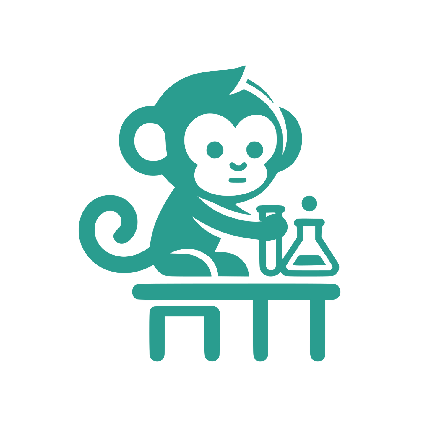Monkey Scientist Cartoon Logo #2A9D8F