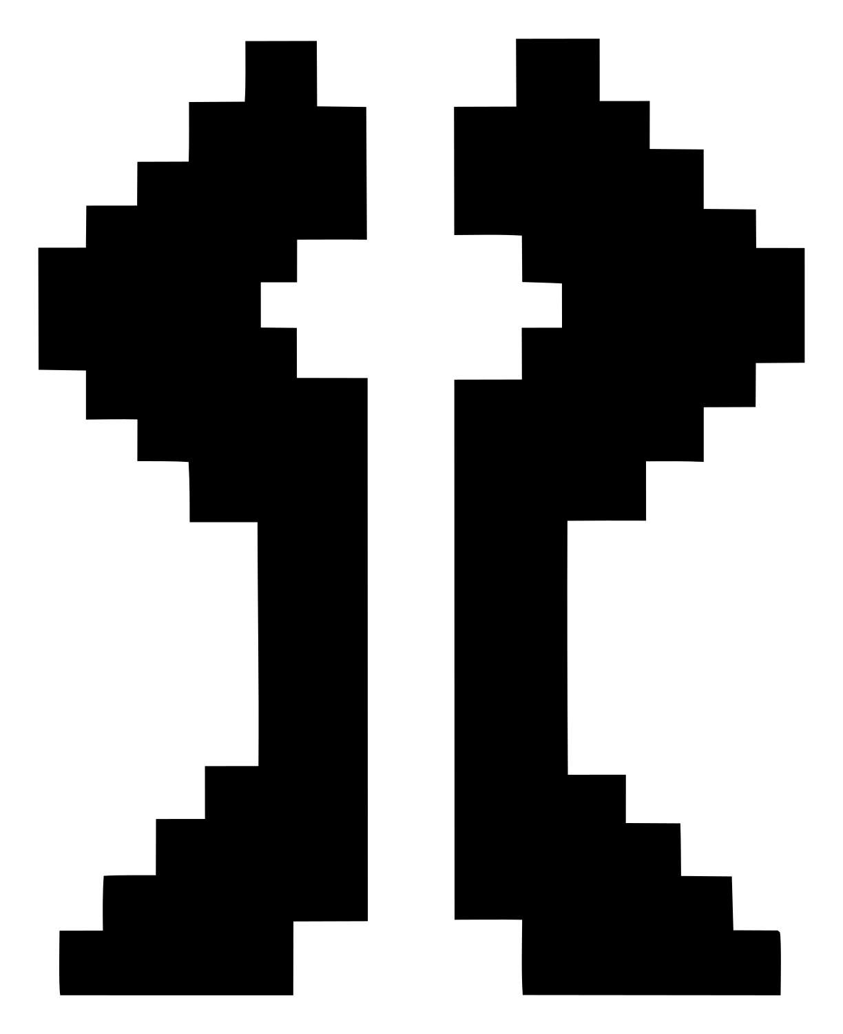 Pixel Wing Cross Symbol #ffffff/#000000