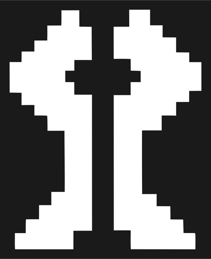 Pixel Wing Cross Symbol #1a1a1a/#ffffff