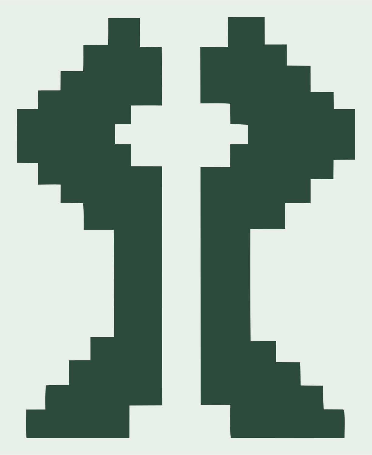 Pixel Wing Cross Symbol #e8efe9/#2d4a3e