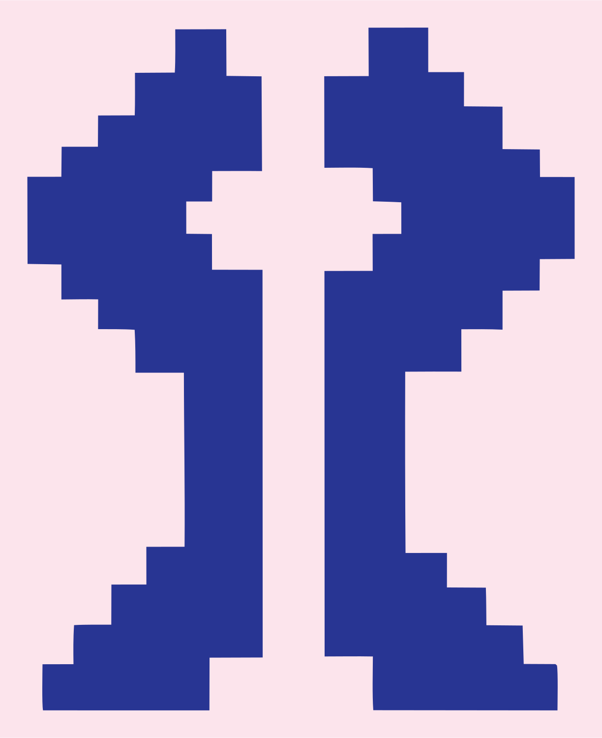 Pixel Wing Cross Symbol #fce4ec/#283593
