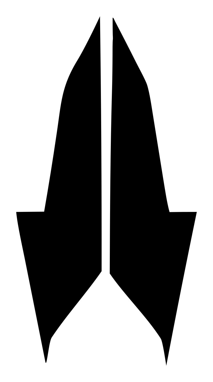 Praying Hands Arrow Icon #ffffff/#000000