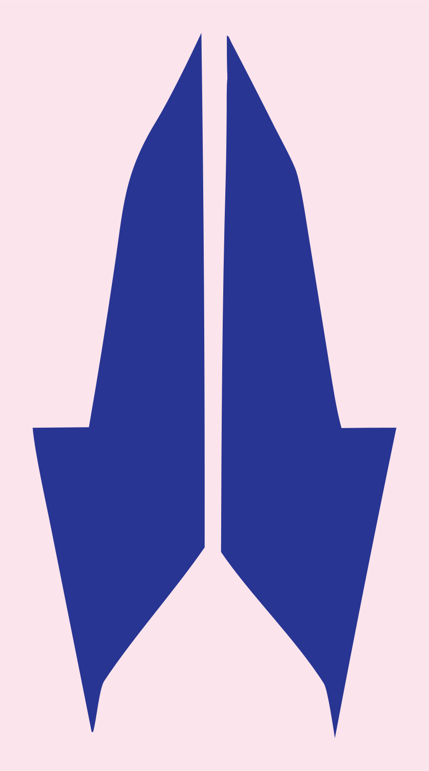 Praying Hands Arrow Icon #fce4ec/#283593