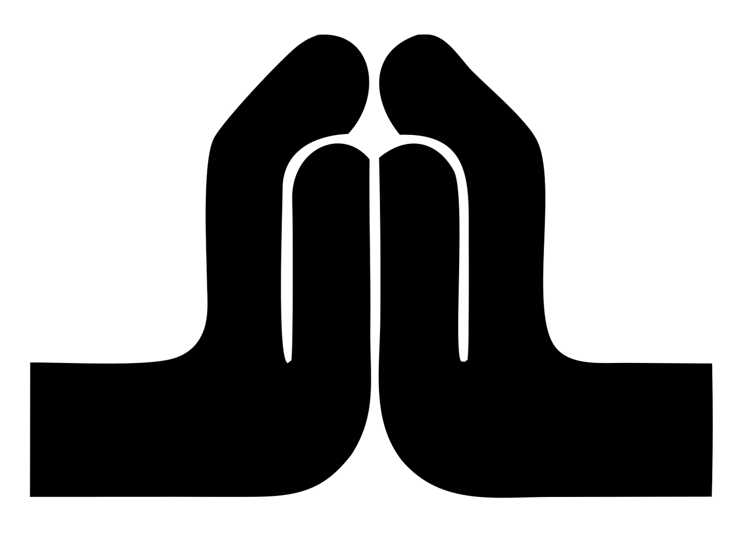 Namaste Hands Flat Design #ffffff/#000000
