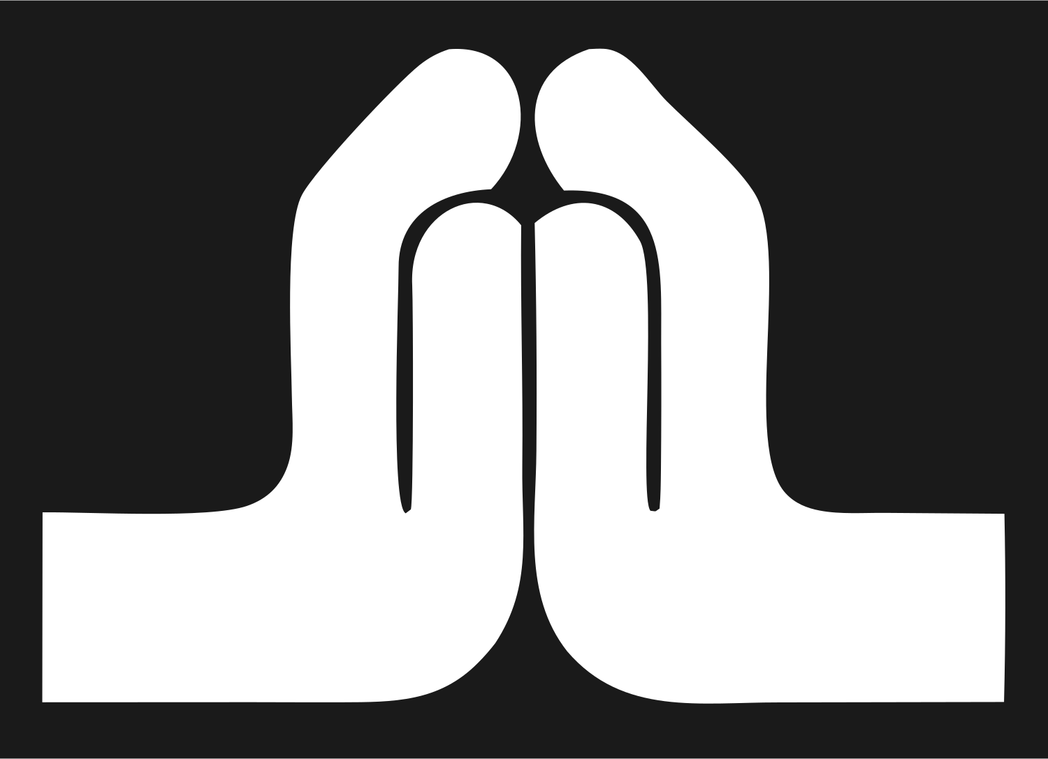 Namaste Hands Flat Design #1a1a1a/#ffffff