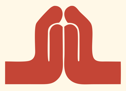 Namaste Hands Flat Design #fff8e7/#c44536