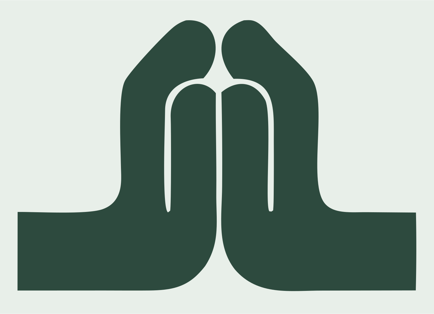 Namaste Hands Flat Design #e8efe9/#2d4a3e
