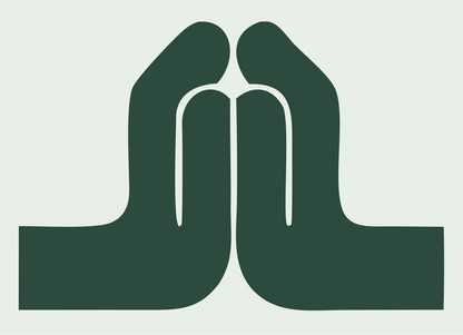 Namaste Hands Flat Design #e8efe9/#2d4a3e
