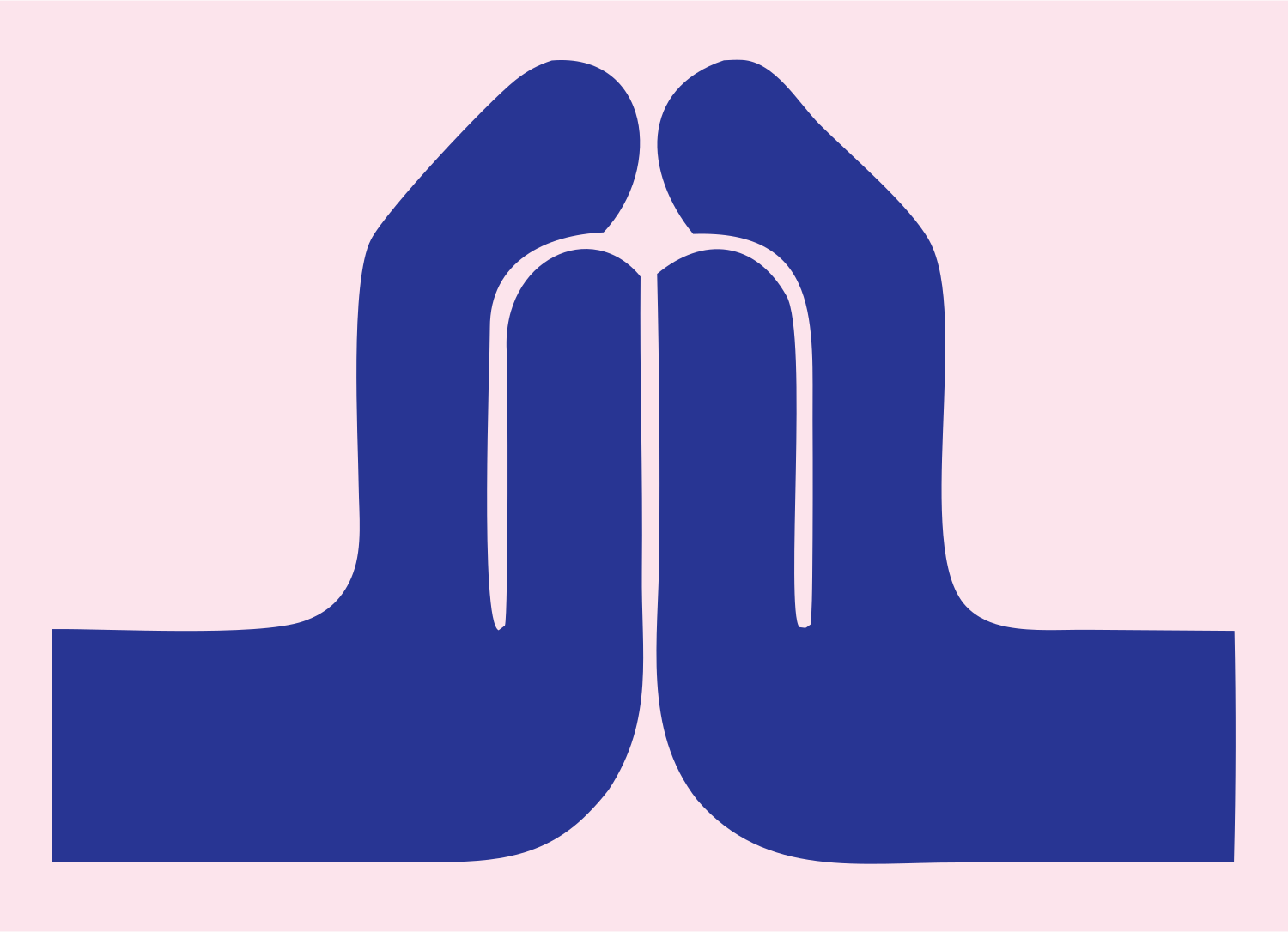 Namaste Hands Flat Design #fce4ec/#283593