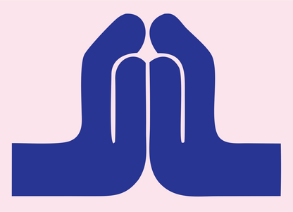Namaste Hands Flat Design #fce4ec/#283593