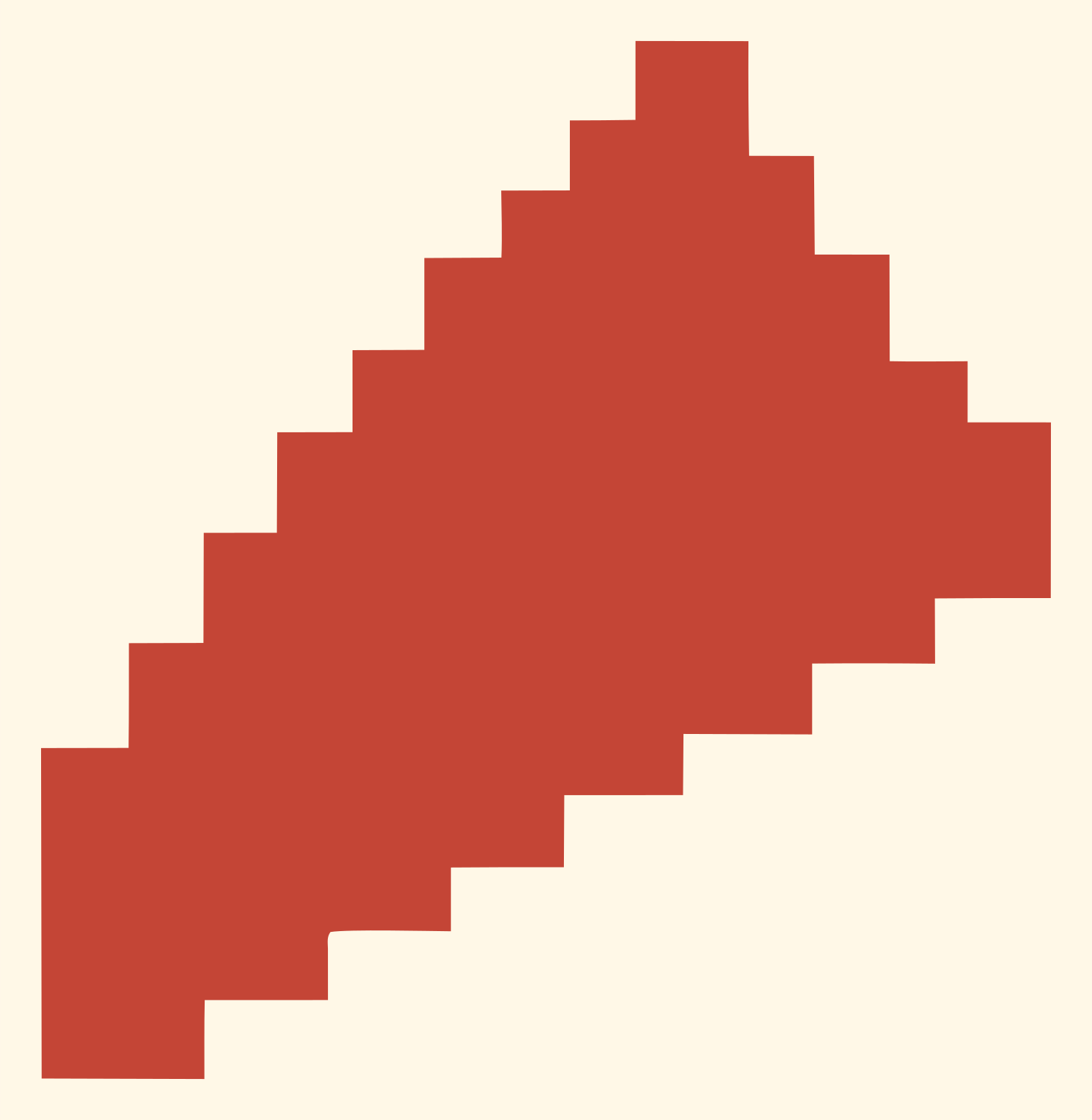 Pixel X Blade Icon #fff8e7/#c44536
