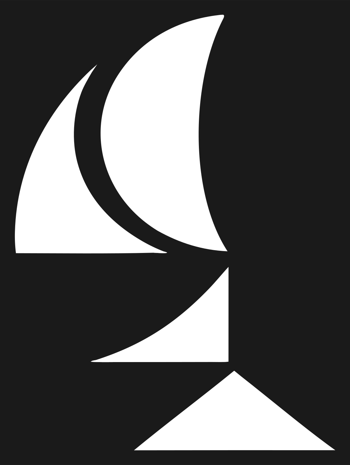 Overlapping Petal Circle Icon #1a1a1a/#ffffff