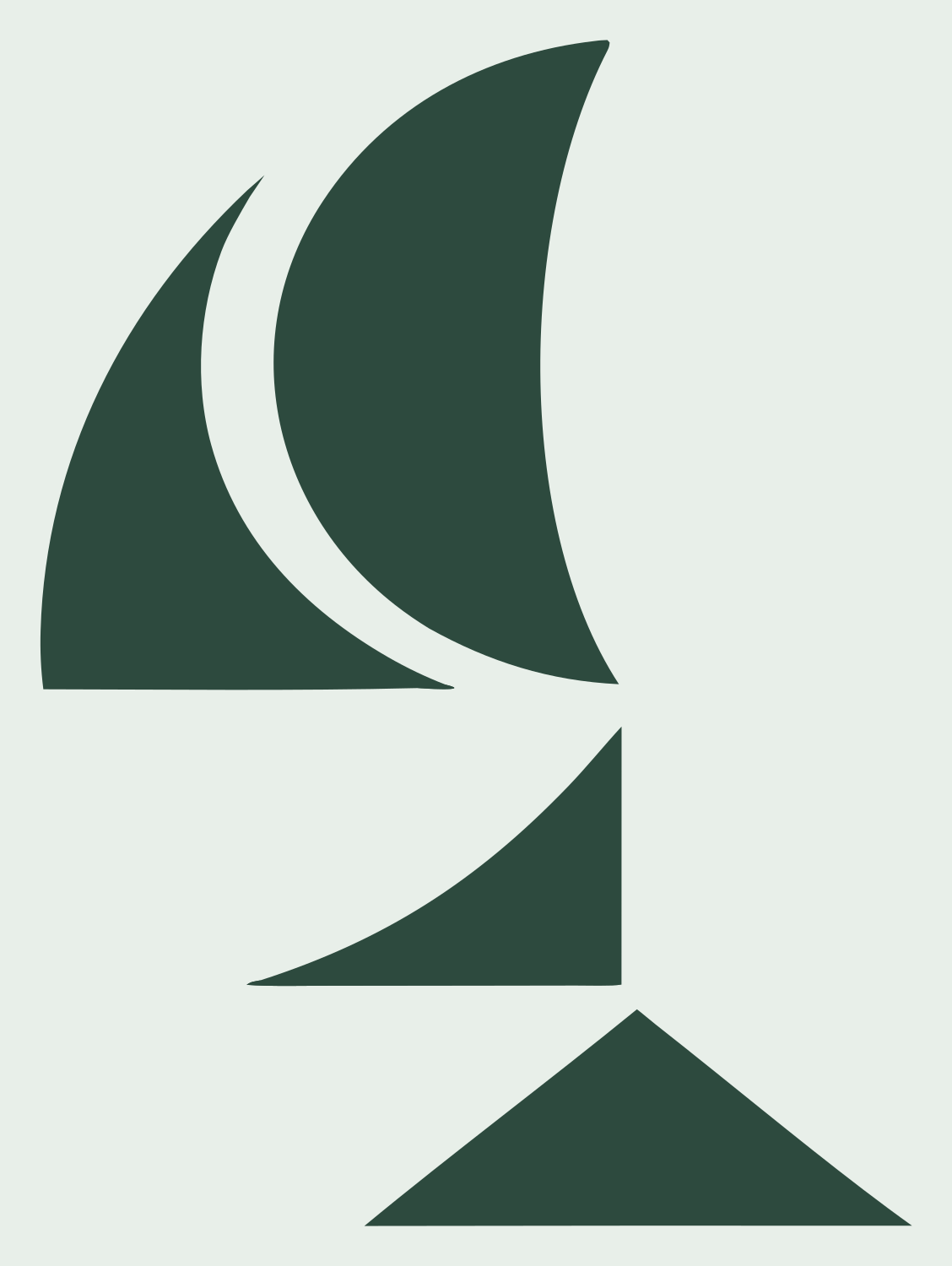 Overlapping Petal Circle Icon #e8efe9/#2d4a3e