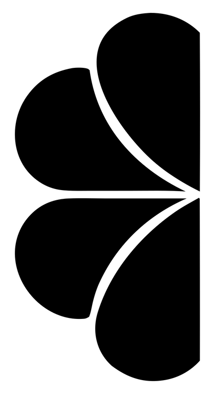 Radial Petal Pinwheel Design #ffffff/#000000