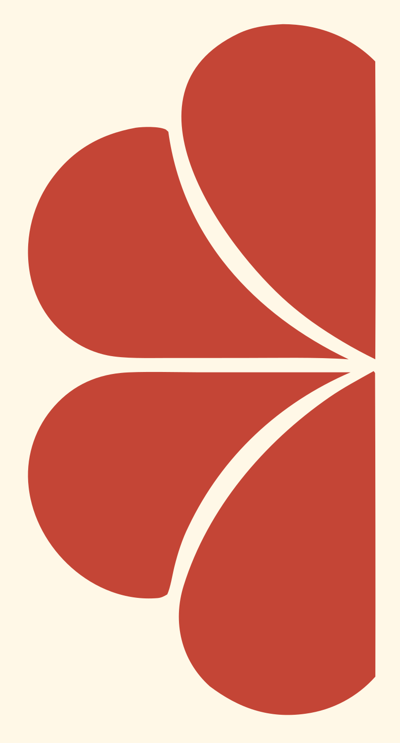 Radial Petal Pinwheel Design #fff8e7/#c44536