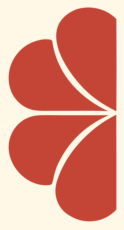 Radial Petal Pinwheel Design #fff8e7/#c44536
