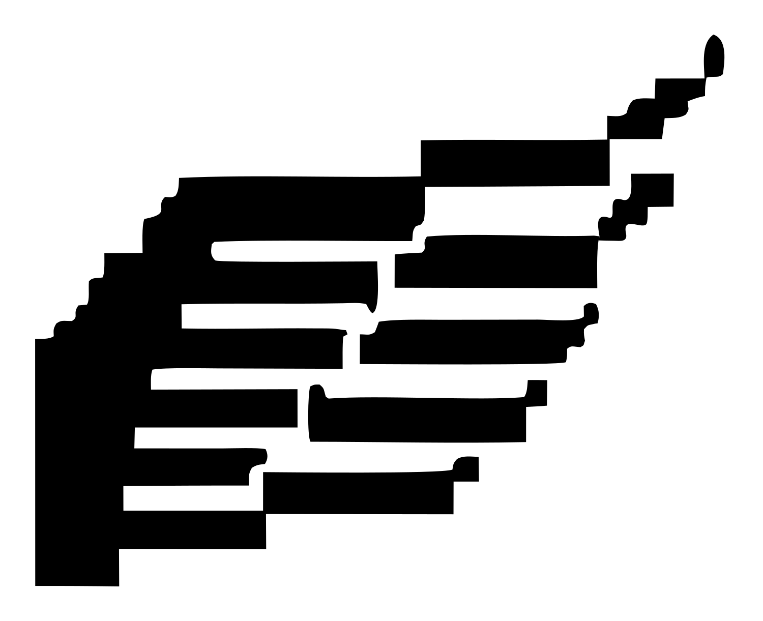 Pixel Bird Wings Crest #ffffff/#000000