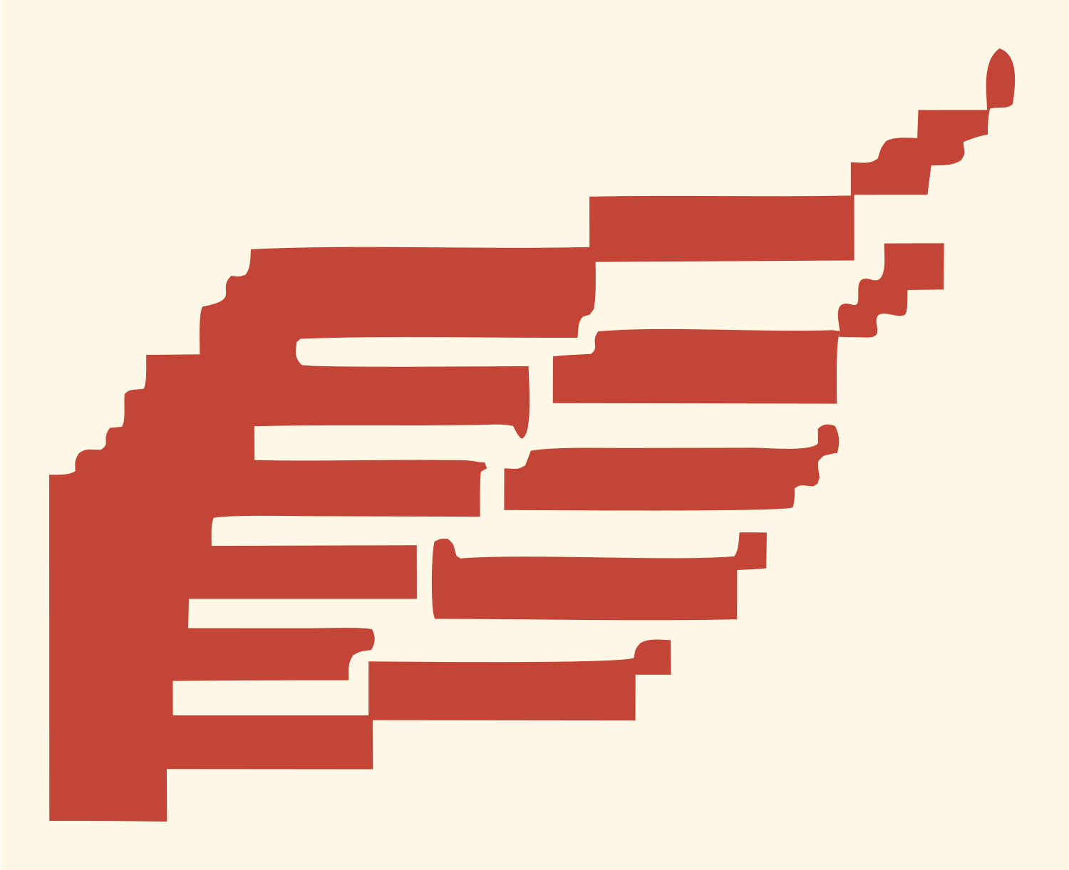 Pixel Bird Wings Crest #fff8e7/#c44536