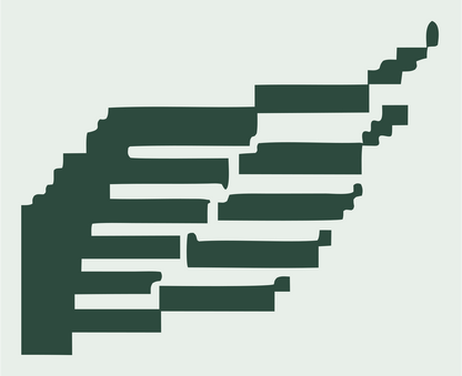 Pixel Bird Wings Crest #e8efe9/#2d4a3e