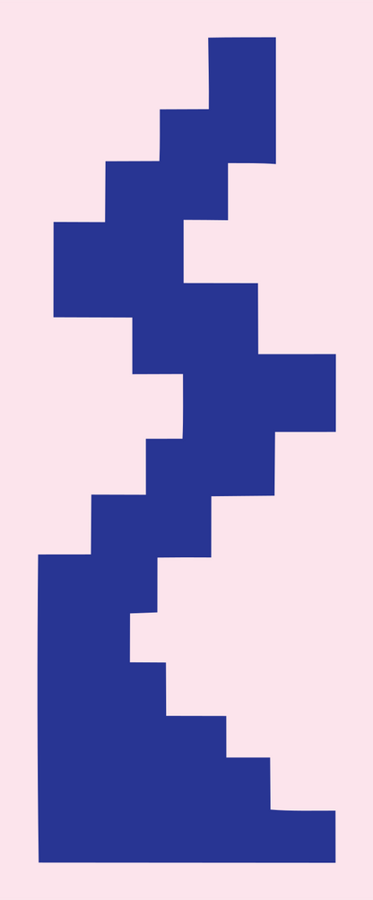 Pixel Spread Wing Badge #fce4ec/#283593