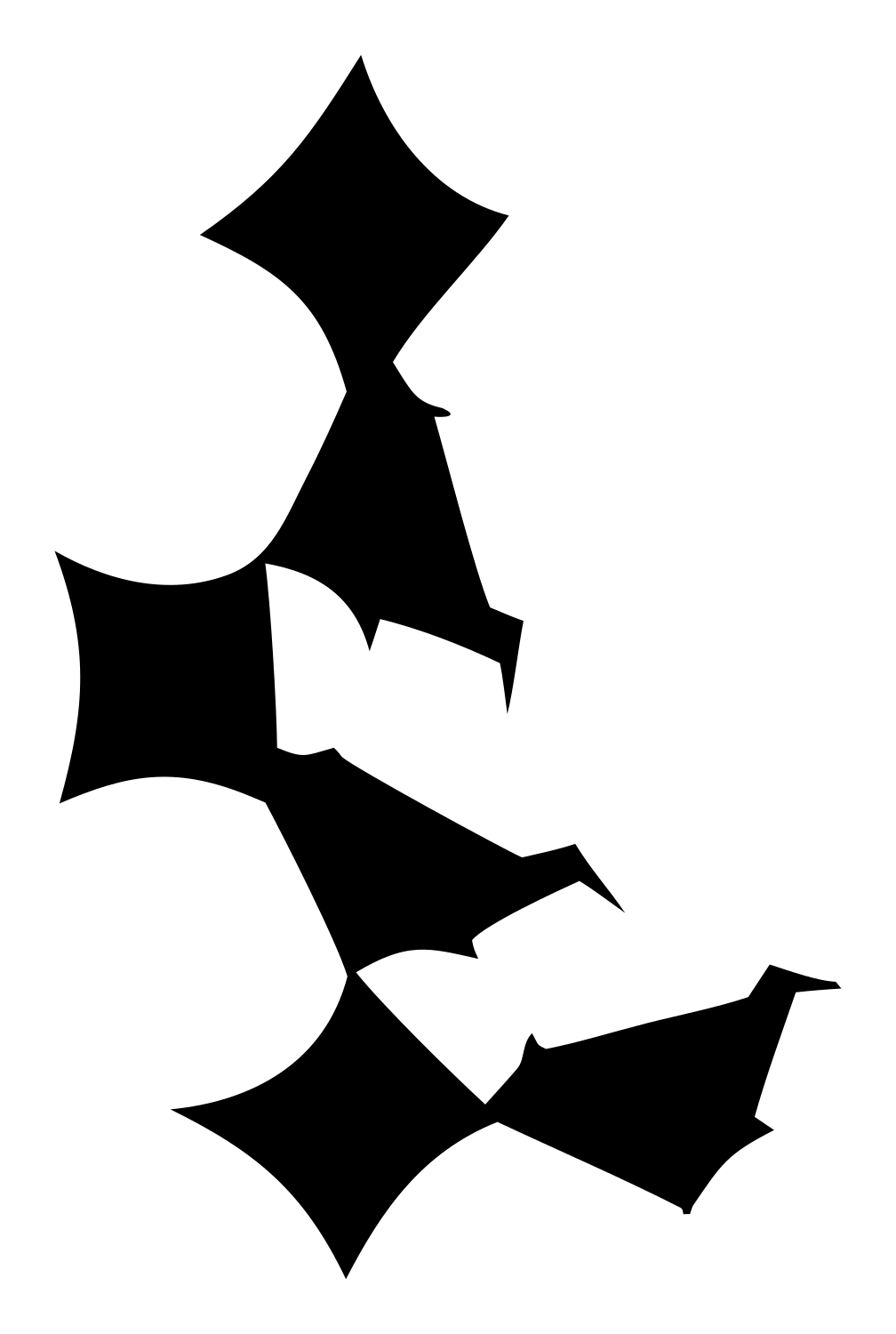 Hand Flower Cluster Emblem #ffffff/#000000