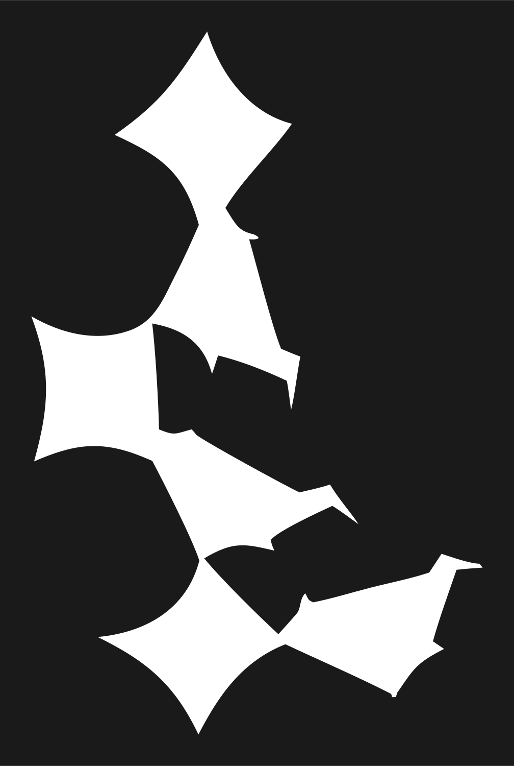 Hand Flower Cluster Emblem #1a1a1a/#ffffff
