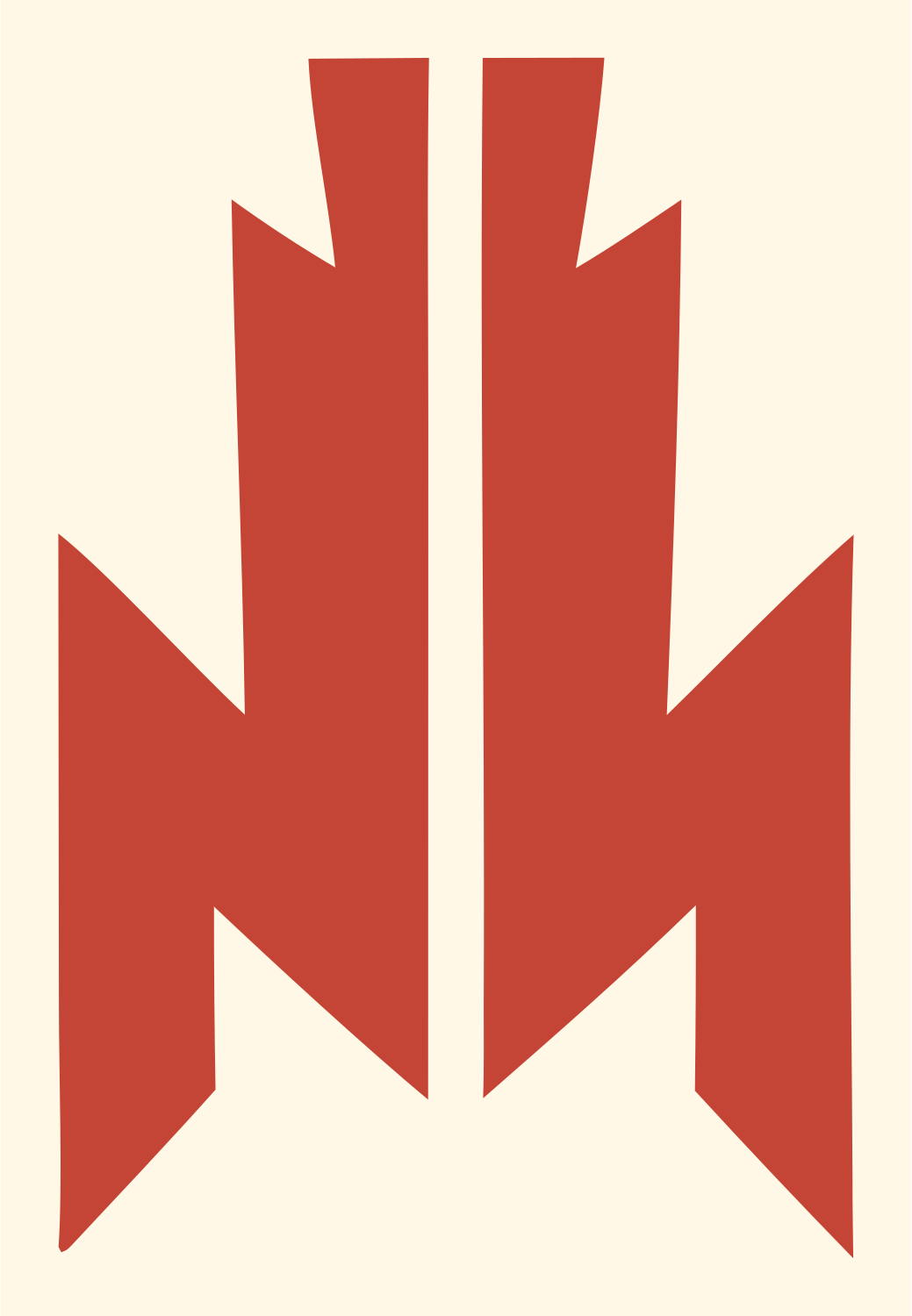 Praying Hands Geometric Badge #fff8e7/#c44536