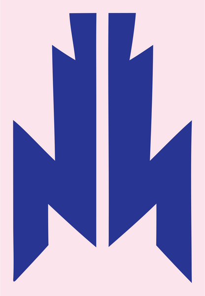 Praying Hands Geometric Badge #fce4ec/#283593