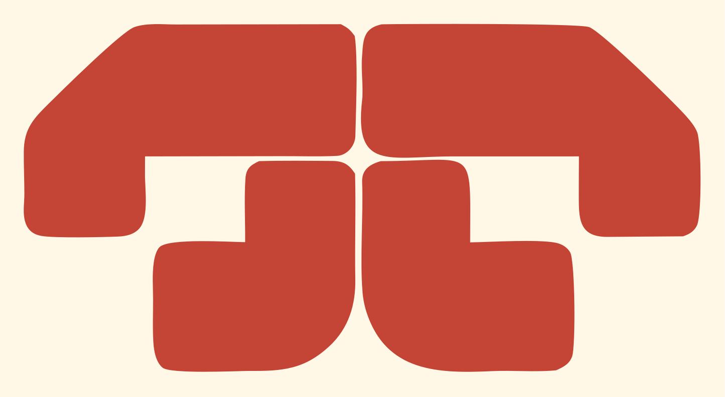Figure Eight Hands Design #fff8e7/#c44536
