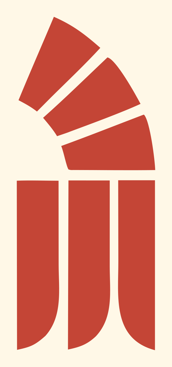 Arched Rainbow Pillar Crest #fff8e7/#c44536