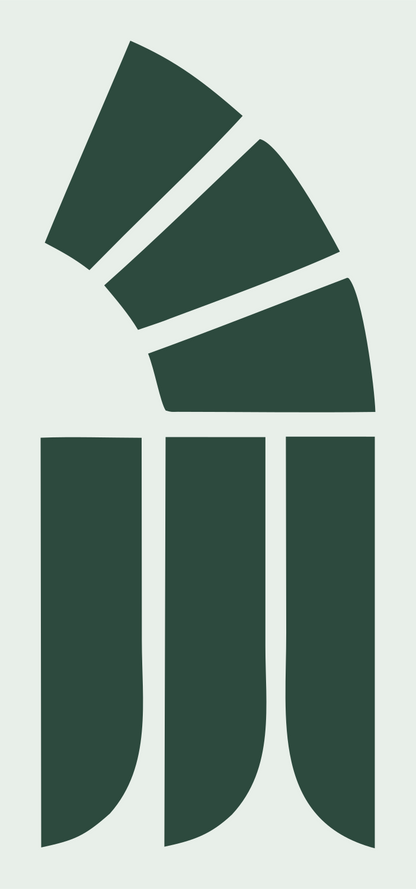 Arched Rainbow Pillar Crest #e8efe9/#2d4a3e