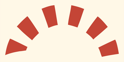 Wind Waves Rising Sun Crest #fff8e7/#c44536
