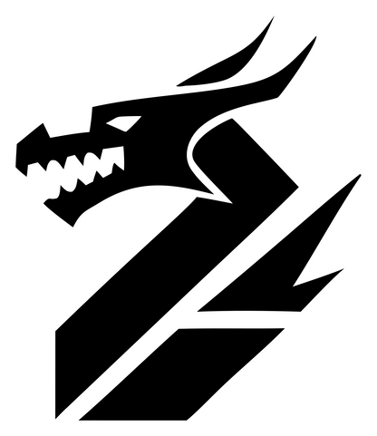 Geometric Dragon Head Mark #ffffff/#000000